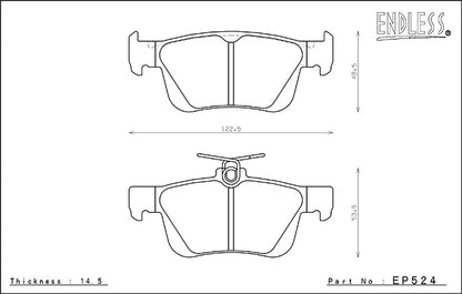 EP357/EP524 ENDLESS CCRG BRAKE PADS SET (FRONT+RAER)