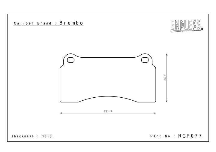 RCP077 ENDLESS MX72 BRAKE PADS (REAR)