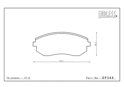 EP386 ENDLESS MX72 PLUS BRAKE PADS (FRONT)