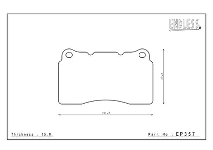 EP357 ENDLESS CCRG BRAKE PADS (FRONT) (FOR 2019-2020 86/2017-2018 BRZ W/ BREMBO CALIPER/2016-2017 WRX STI/CIVIC TYPE R FK8)