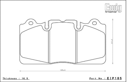 EIP185 ENDLESS W008 BRAKE PADS (FRONT) (FOR CORVETTE C7 Z206 CERAMIC BRAKES)