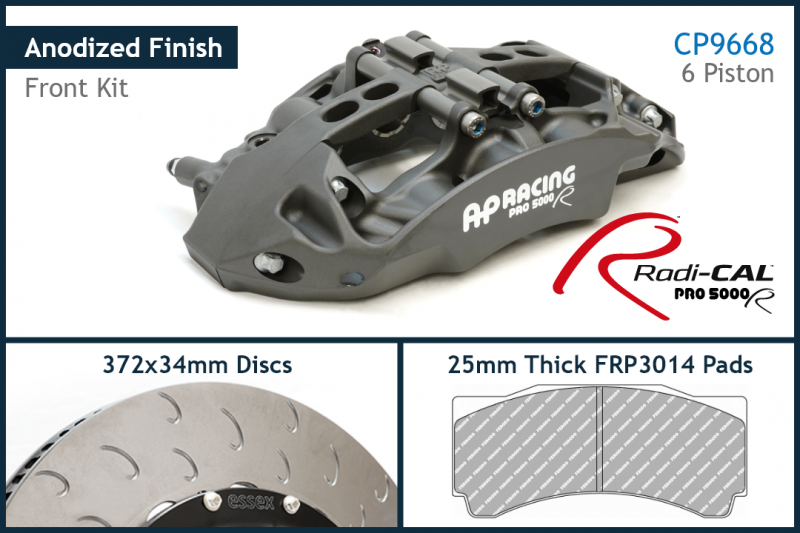 13.01.10175 AP RACING COMPETITION BRAKE KIT (FRONT 9668/372MM) w. PAD TENSION CLIPS