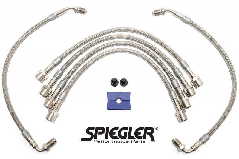 13.02.06902 SPIEGLER STAINLESS BRAKE LINES - PORSCHE FRONT AND REAR COMPLETE 6 LINE KIT